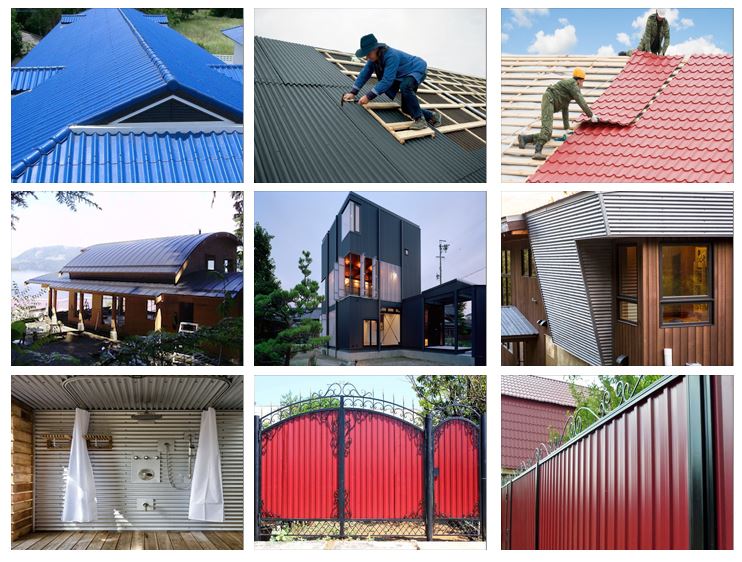 Blue Color Coated Aluzinc Steel Roofing Sheet